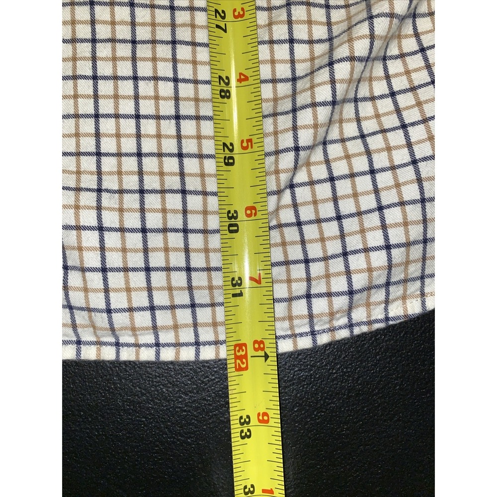 LL Bean Town Field Plaid Button Down Corduroy Cuff Long Sleeve Shirt Men Medium - Picture 12 of 14